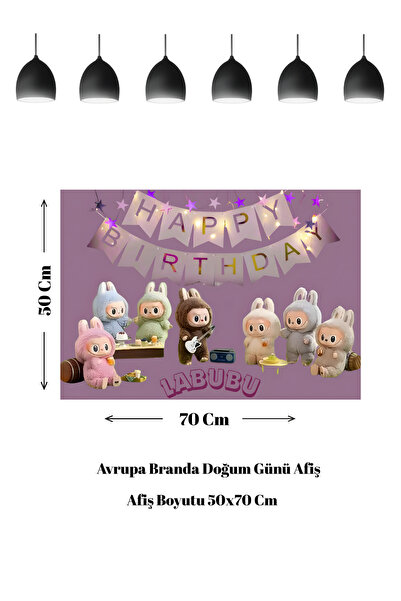 HAPPYLOOPPARTY Banner za rođendan sa temom Labubu