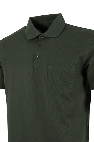 Modarar Men's T-Shirt Collar Pocket Waffle Fabric Rar01312