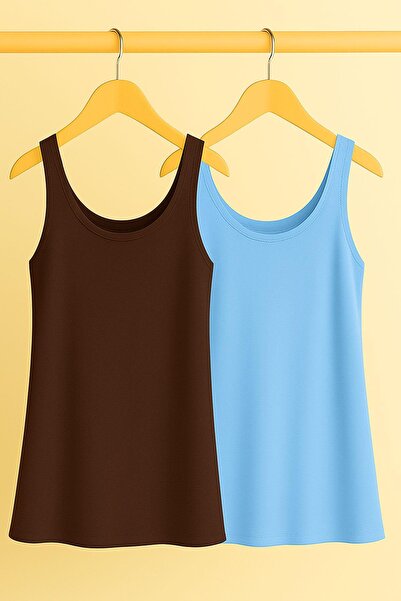 COTENCONCEPT Μπλουζάκι 2 τεμαχίων A-Line Άνετη εφαρμογή Basic Μπλουζάκι με χο...