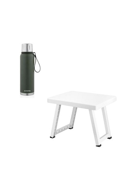 Altabi Steel Thermos 1000 ml Green Color and Folding Camping Table