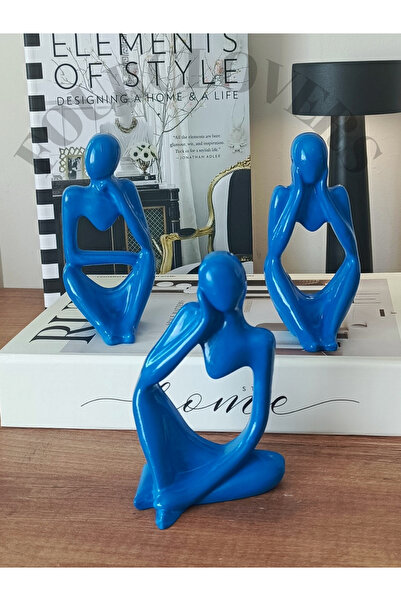 3-Piece Decorative Trinket Set – Modern Abstract Thinker Figures Home Office Accessory (Color Option)