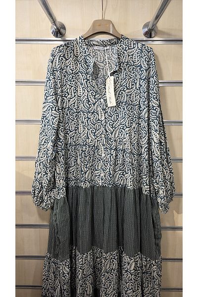 Park Moda Long Dress Cotton Pattern Garnished
