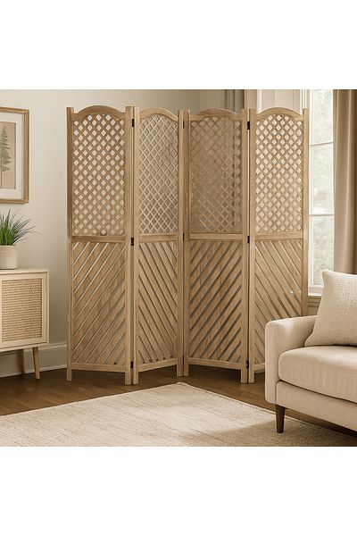 Vi Markets Hollow wooden partition - beige color - 4 pieces