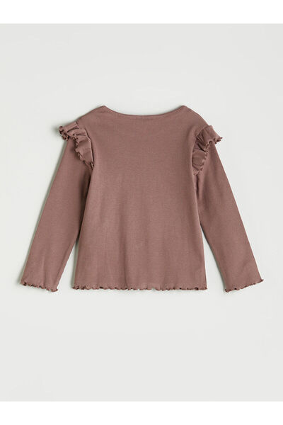 LC Waikiki New Season Crew Neck Flower Embroidered Girl's T-Shirt