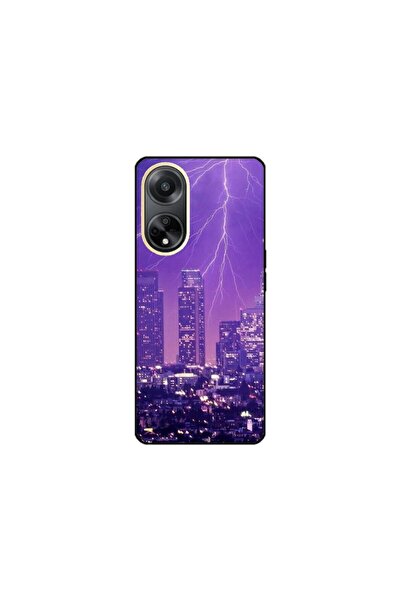 Atlas Husa personalizata pentru OPPO A98, Purple Lightning, S1D1M0354