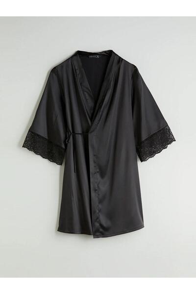 LC Waikiki Lcw Double Breasted Collar Satin Women's Dressing Gown (W5)
