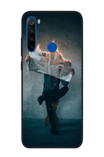 Atlas Husa personalizata si Folie de Silicon Xiaomi Redmi Note 8, Burn the Ne...