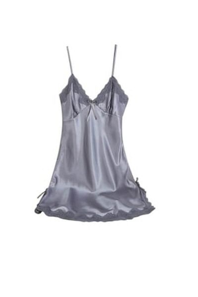 SSMEDIA Nightgown/Sexy Satin Pajama for Women - GRAY, XL