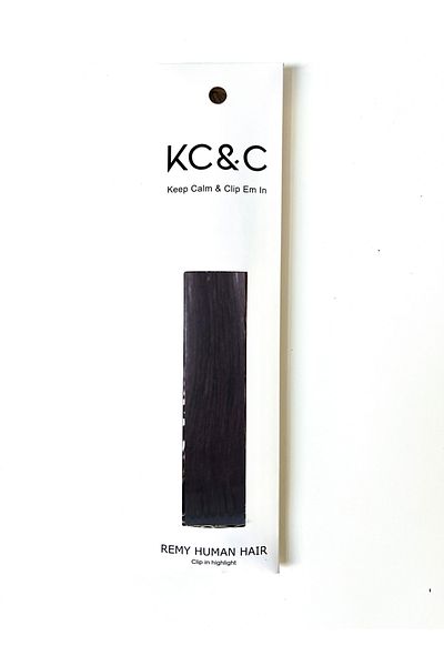 keep calm Jet Black Hair Highlight Extension Clip-in