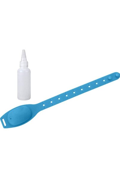 SSMEDIA Set of 5 silicone wristbands with disinfectant container, adjustable, unisex - BLUE