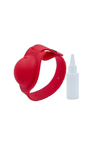 SSMEDIA Set of 5 wristbands with hand sanitizer dispenser, unisex, adjustable, for kids and adults - Red