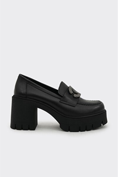 derinet Hakiki Deri Topuklu Tokalı Kadın Casual Ayakkabı