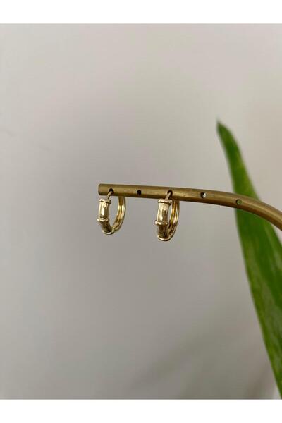 marsel aksesuar Xuping Minimal Bambo Ring Gold Earrings