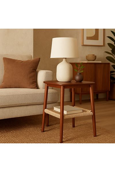 Vi Markets Service table - iron bases with wooden top