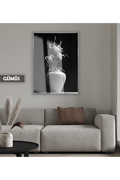 Harika bir ev HARİKABİREV|SİYAH&BEYAZ VAZODA ÇİÇEK MODELİ 03 |ÇERÇEVELİ TEMPE...