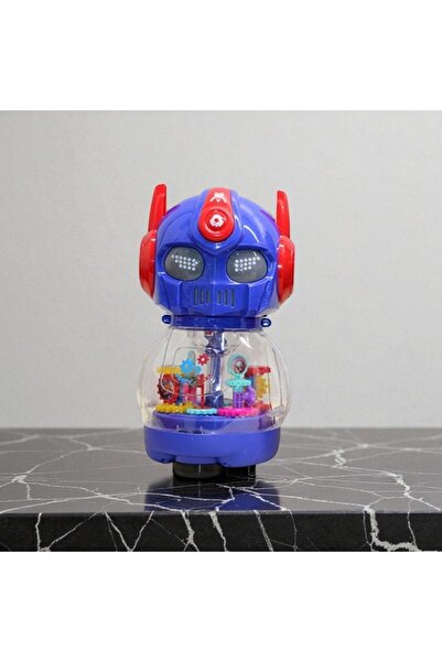 Kuzey Tacı لعبة محفظة نقود على شكل رأس روبوت مع آلية تروس مضاءة وموسيقى Vip