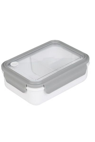 rexa Lunch Box Rectangle with Removable Partition – Grey/White