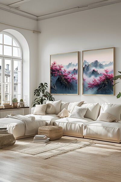 STARYUNA Set de picturi duble cu efect de pictură în ulei, în stil japandi, c...