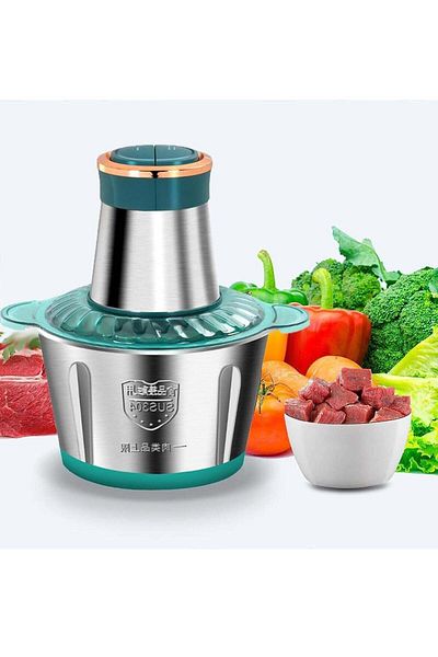 SLIVERS CRIEST Electric Meat Grinder and Food Processor with 3L Stainless Steel Bowl