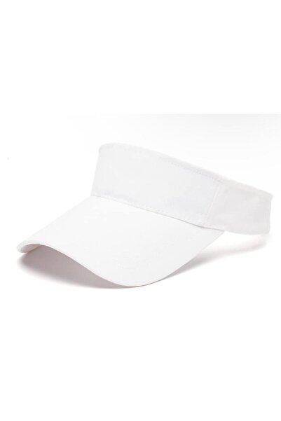 Lunisera Adjustable Velcro Back Visor Hat Uv Sunscreen Daily Beach, Tennis, Sports Hat White