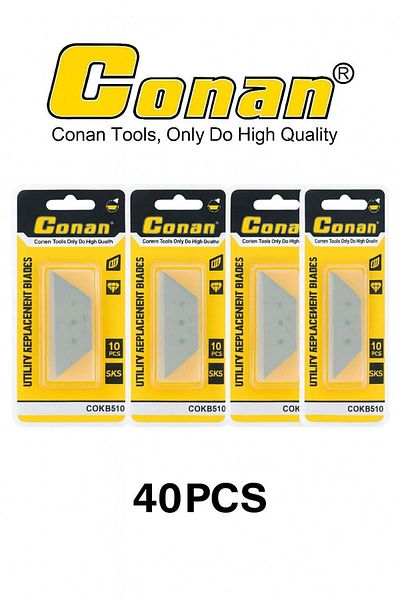 CONAN Utility Knife Replacement Blades – 4 Packs × 10-SK5 Carbon Steel Razor Sharp