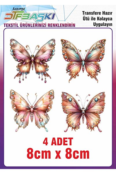 F17 Ajans Kelebek Ütü ile Yapışan Kumaş Tekstil Tişört Dtf Baskı