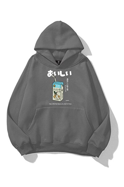 Tarzsokak Hanorac unisex cu pisică și suc de lămâie, gri