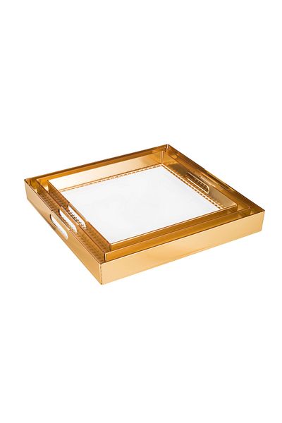 Abareek Al Safa Crystal acrylic tray set, a serving tray typically used in homes or special occasions.