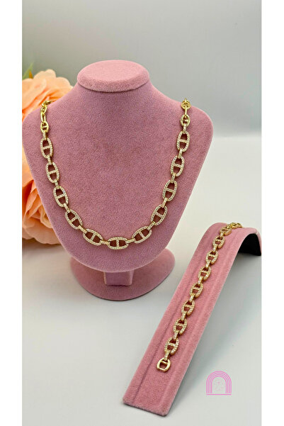 Moond Accessories Xuping 14k Altın Kaplama Kolye Bileklik 2'li Set