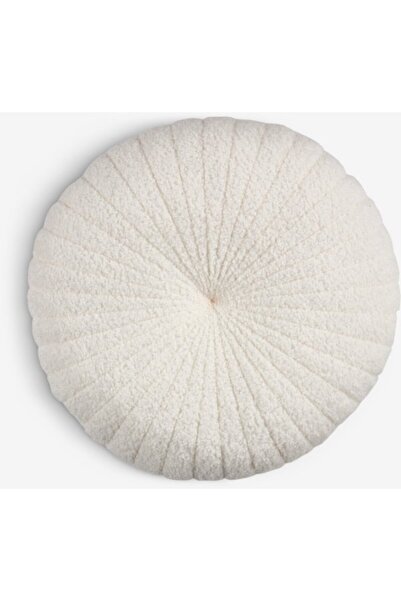 DavidaHome Perna rotunda, matlasata, 40 cm, alba