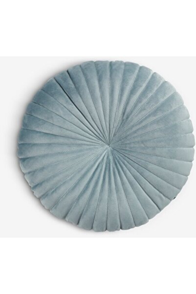 DavidaHome Perna rotunda, velur, 40 cm, albastra