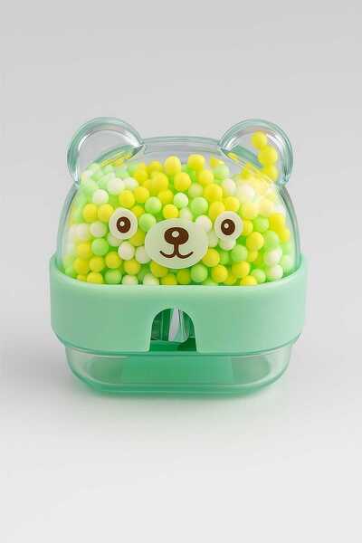 ALPA STORE Colorful Beaded Teddy Bear Sharpener with Trash Container Micro - 1 Piece with Color Options