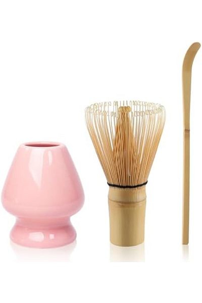 Roomlyne Matcha Tea Set Matcha Whisk, Ceramic Whisk Holder, Tea Scoop, Japanese Matcha Tea Tool Kit Set of 3