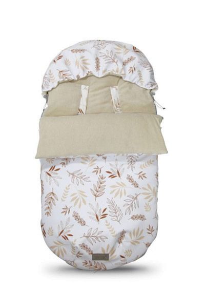 NO BRAND Sac de dormit pentru carucior, 90 x 50 cm, bumbac, velur, poliester, Grain & Ivory