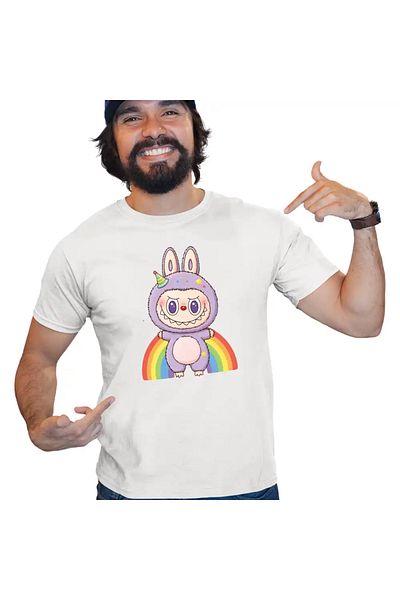 OEM Men's T-Shirt Labubu Rainbow Mood