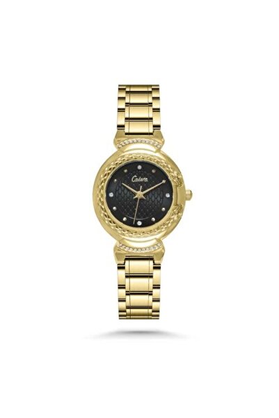 catera Women's gold-tone steel watch with black dial
