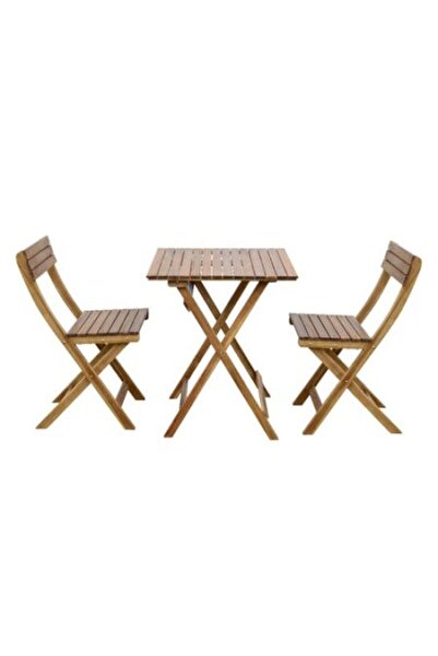 Glow Goods Foldable square table set with 2 foldable chairs for garden or balcony ART GARDEN, weather-resistant