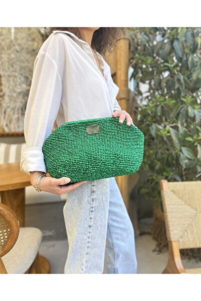 ByTooche Iris Glitter Scholarship Shiny Paper String Bag, Knitted Clutch, Han...