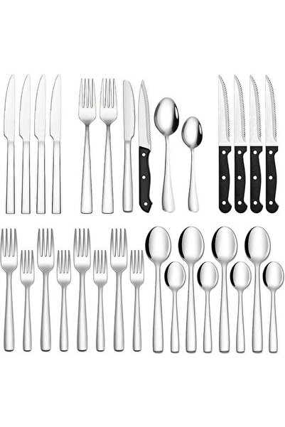 Generic 24-Piece Silverware Set for 4, Stainless Steel Flatware Cutlery Set, ...