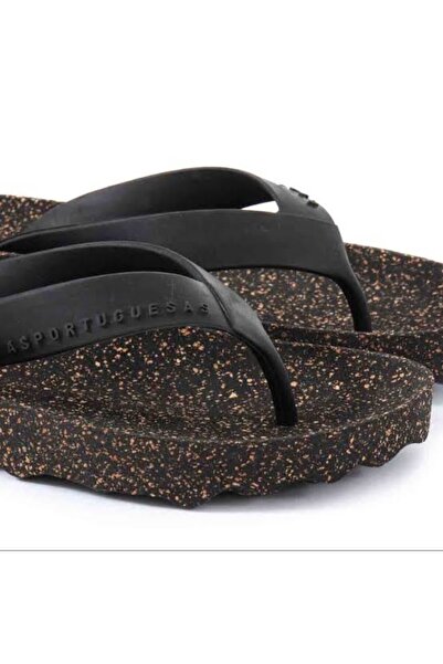 Asportuguesas Feel Natural Rubber Strape Black Cork Sole Slippers