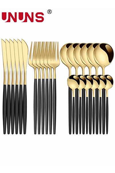 Generic 24 PCS Flatware Set with Knives Spoons and Forks, 410 Stainless Steel...