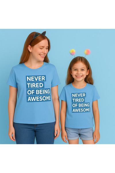 SVART WEAR Set de tricouri combinate pentru mamă și fiică bumbac 100% supradimensionat tricou Twin (PRET PENTRU UNUL)