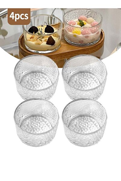 Generic Set of 4 Hammered Glass Bowls, multi-functional glass bowls that can ...