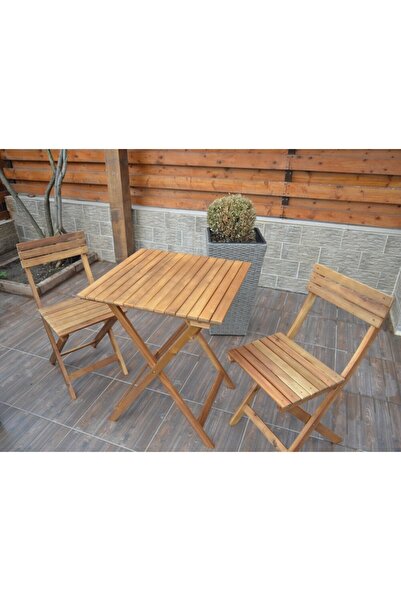 Glow Goods Foldable square table set with 2 foldable chairs for garden or balcony ART GARDEN, weather-resistant