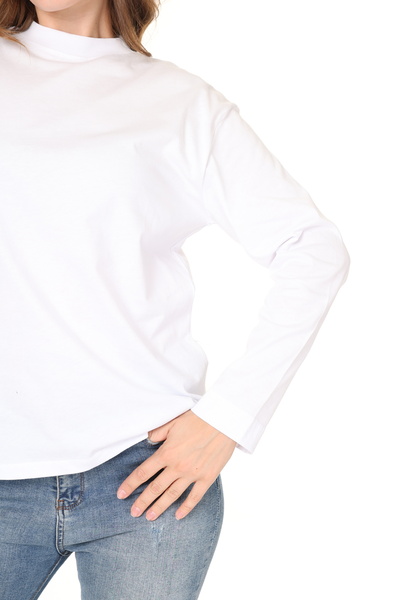 Tight Lady Guler vertical 100% bumbac mânecă lungă din bumbac pieptănat Trico...