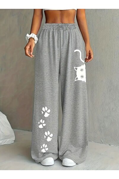 Le Vion Re7edi Unisex Φαρδύ Παντελόνι Φόρμας με Στάμπα και Δύο Κλωστές