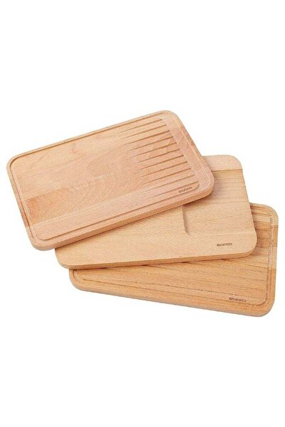 Generic طقم ألواح تقطيع خشبية من برابانتيا، مكون من 3 قطع، بني، 40×25×6 سم