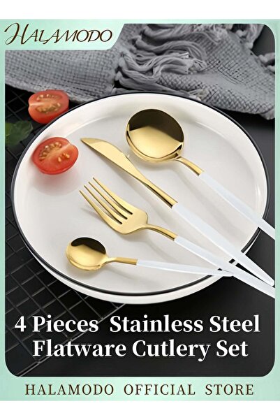 Generic 4PCS Silverware Set Stainless Steel Flatware Cutlery Set Mirror Polis...
