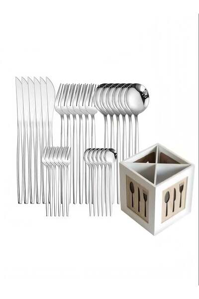 Generic 31-Piece Knife Fork Spoon Full Cutlery Set With Cutlery Storage Box