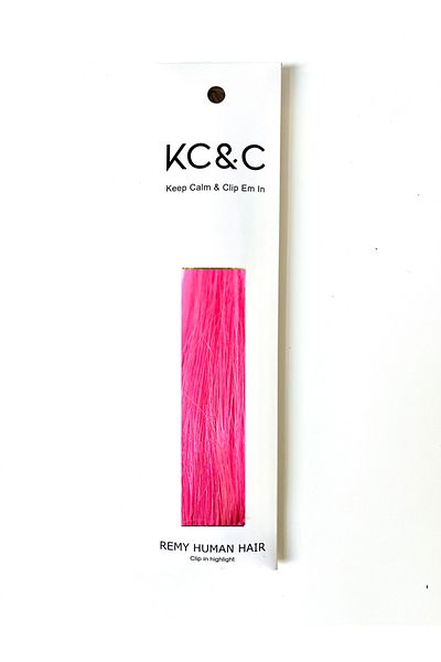 keep calm Pink Highlights Clip-in Extensions Real Human Hair